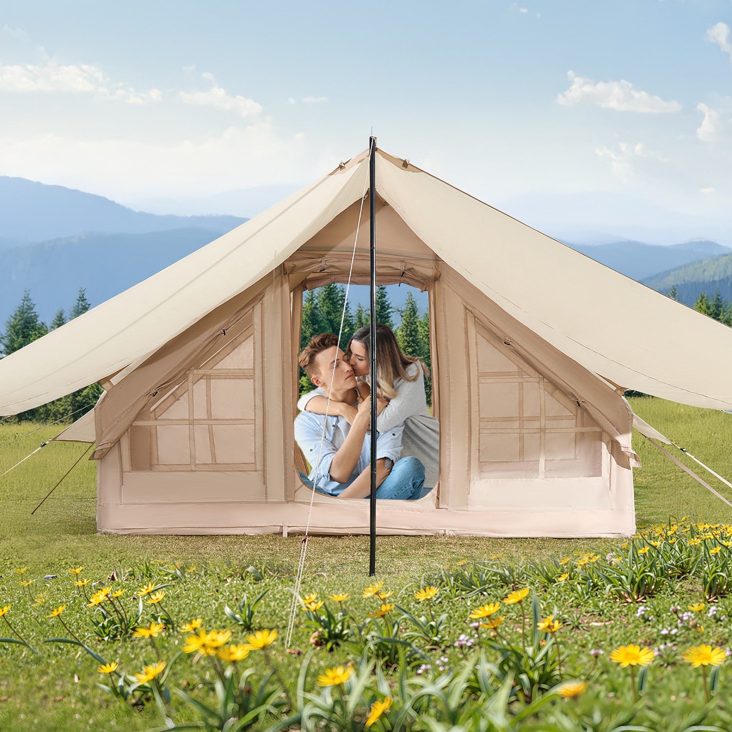 Aufblasbares Zelt Campingzelt 3x2x2m Handpumpe Camping