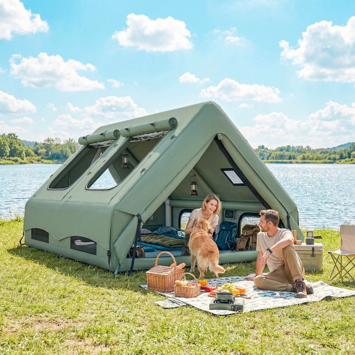 Aufblasbares Zelt 8-10 Personen Camping Campen Outdoor