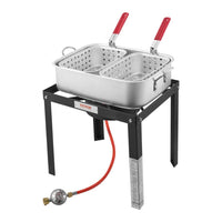 Outdoor Gas Fritteuse Hähnchenfritteuse mit 2 Körben Kochen
