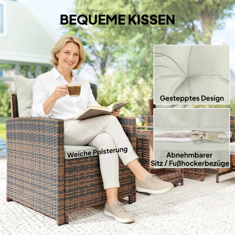 Gartenmöbelset Sitzgruppe 2er Sofa 2 Sessel Beistelltisch