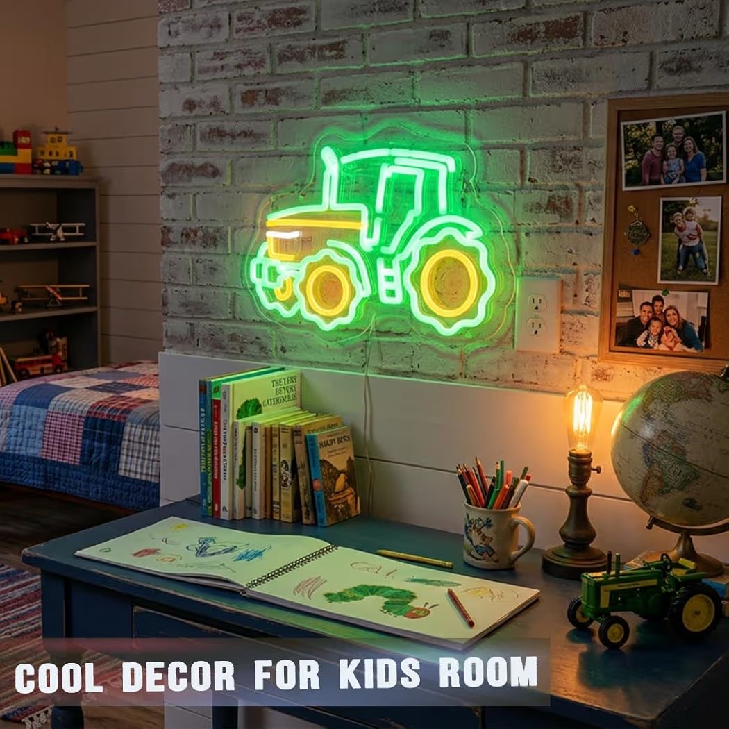 LED Neon Schild Traktor Schlepper USB