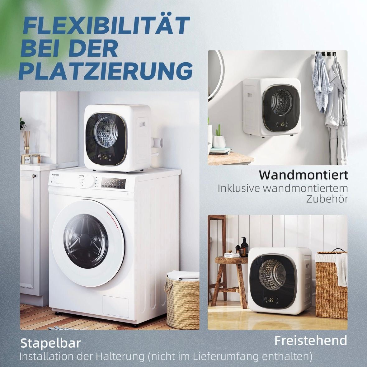 Mini Wäschetrockner mit 5 Programm Trockner