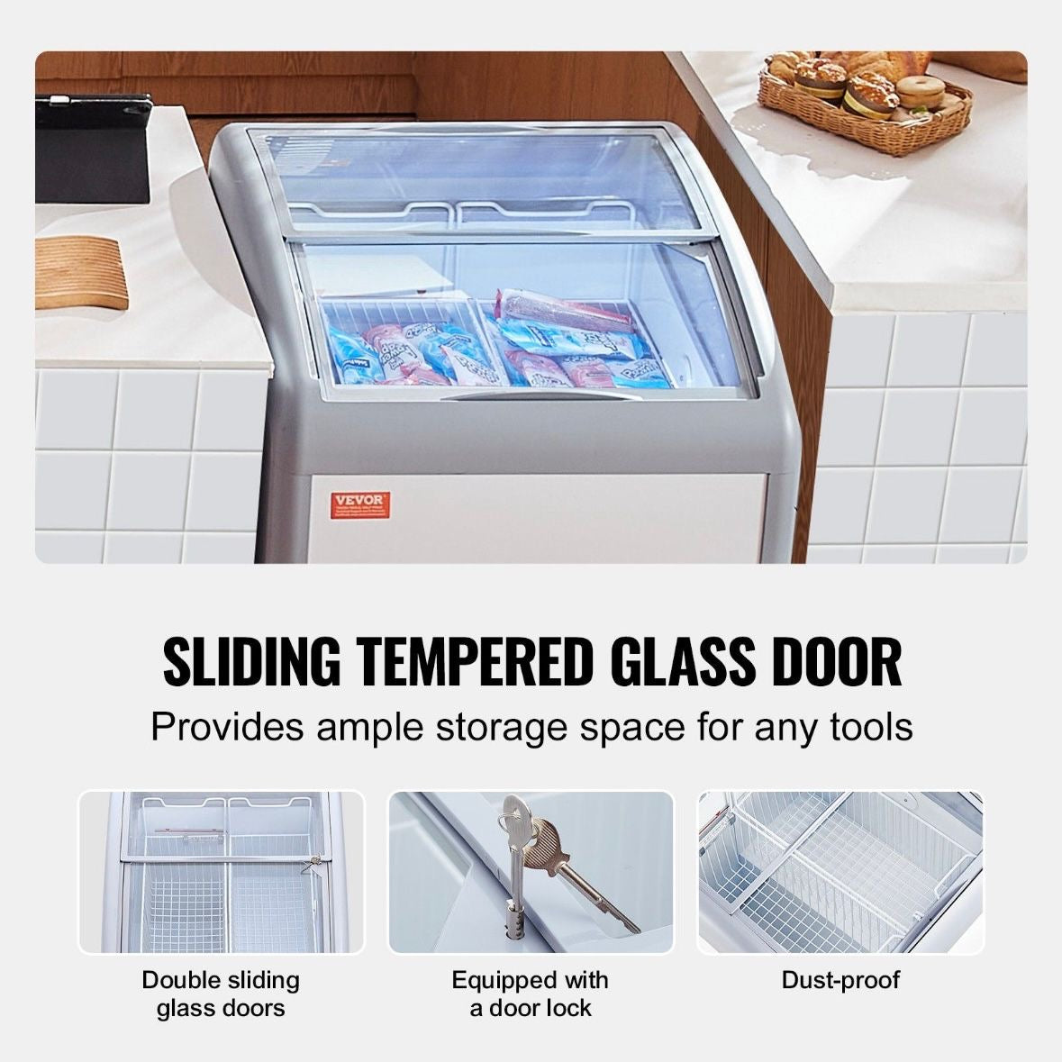 154L Kommerzielle Eisvitrine Gelato Gefrierschrank Eiscreme