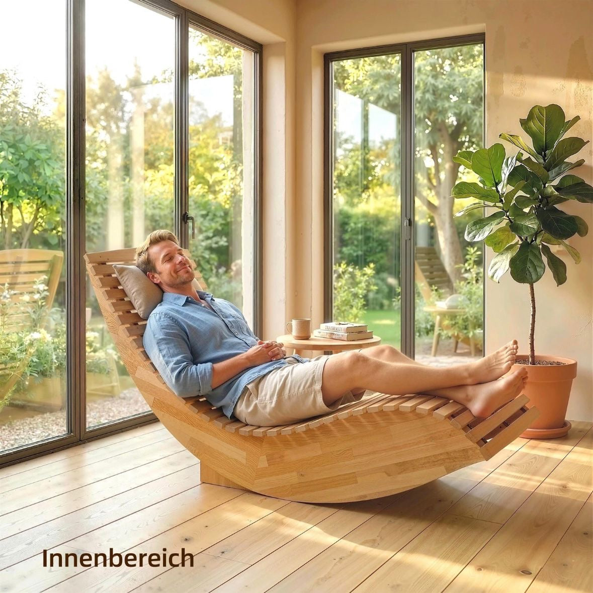 Sonnenliege Akazienholz Klappbar Ergonomisch Gartenliege Liege