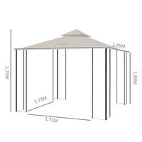 Pavillon Gartenpavillon Partyzelt Festzelt Gartenzelt Doppeldach 3x3m