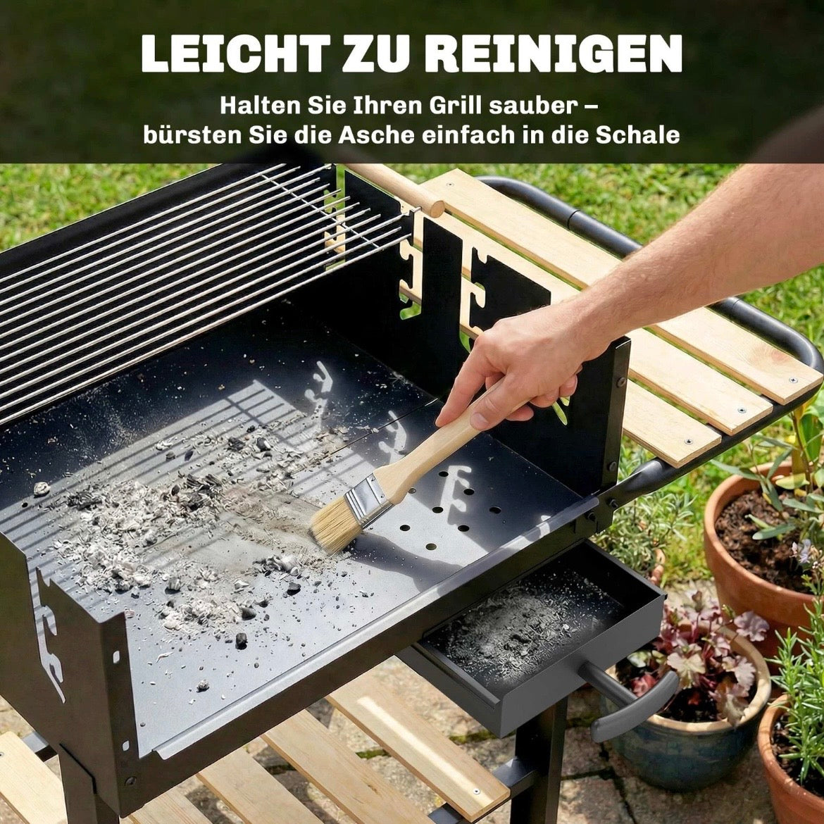 Holzkohlegrill Grillwagen Höhenverstellbar Grill