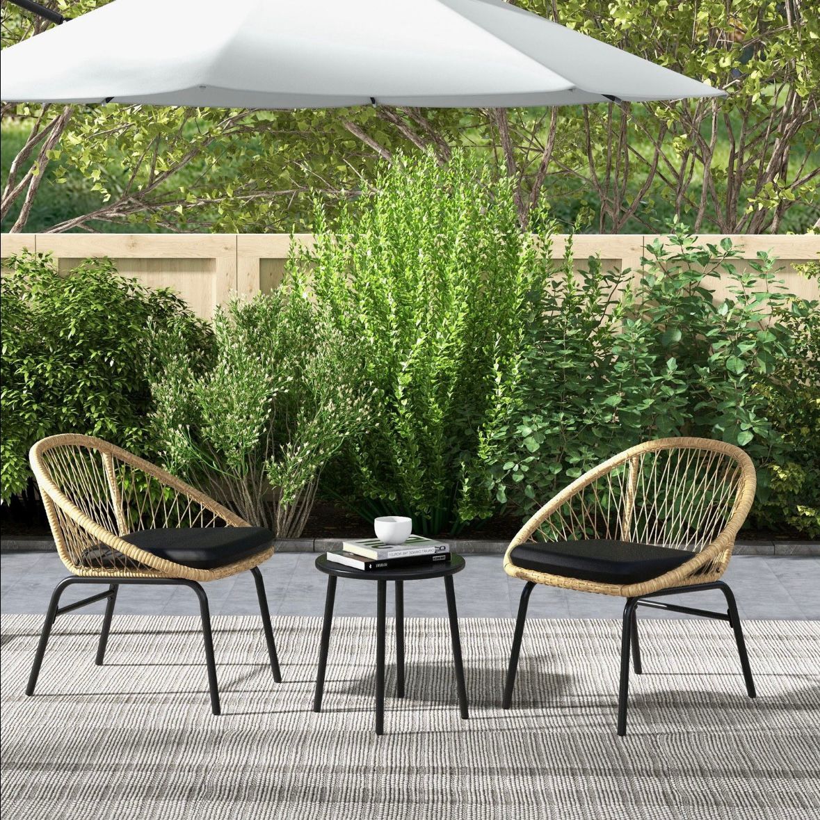 Gartenmöbel-Set 2 Stühlen Tisch