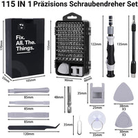 115in1 Präzisions Schraubendreher Set Werkzeugset Elektronik Werkstatt