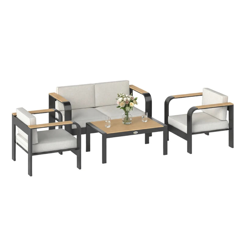 Gartenmöbelset Sitzgruppe 2er Sofa 2 Sessel Beistelltisch