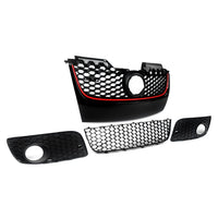 Vorne Zentral Kühlergrill Gitter Für VW GOLF Mk5 ESTATE GTI Jetta 06-09 Schwarz