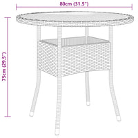 Akazie Massivholz Gartentisch Ø80x75cm Tisch Gartenmöbel Möbel