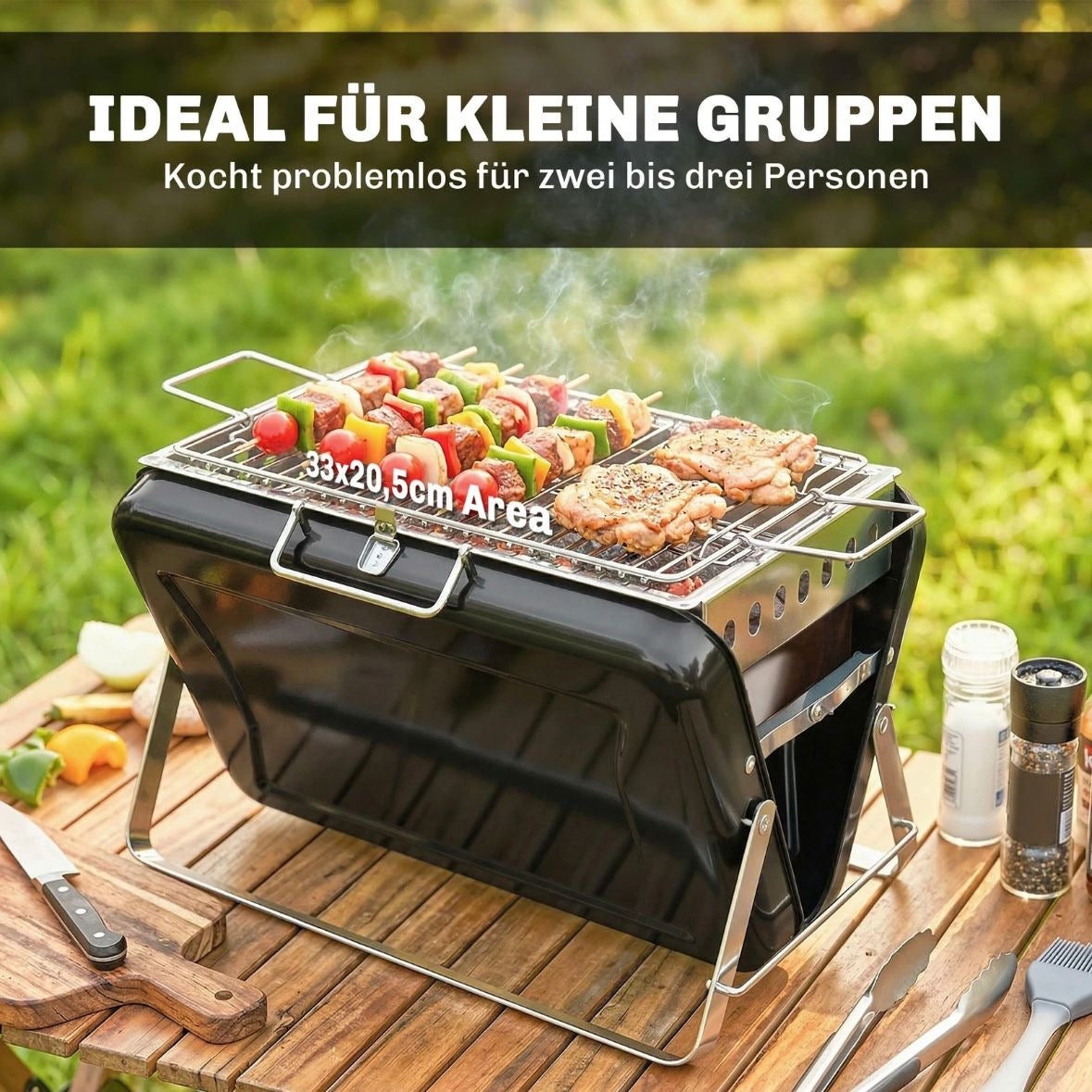 Tragbarer Holzkohlegrill Kofferdesign Grill Kohlegrill BBQ