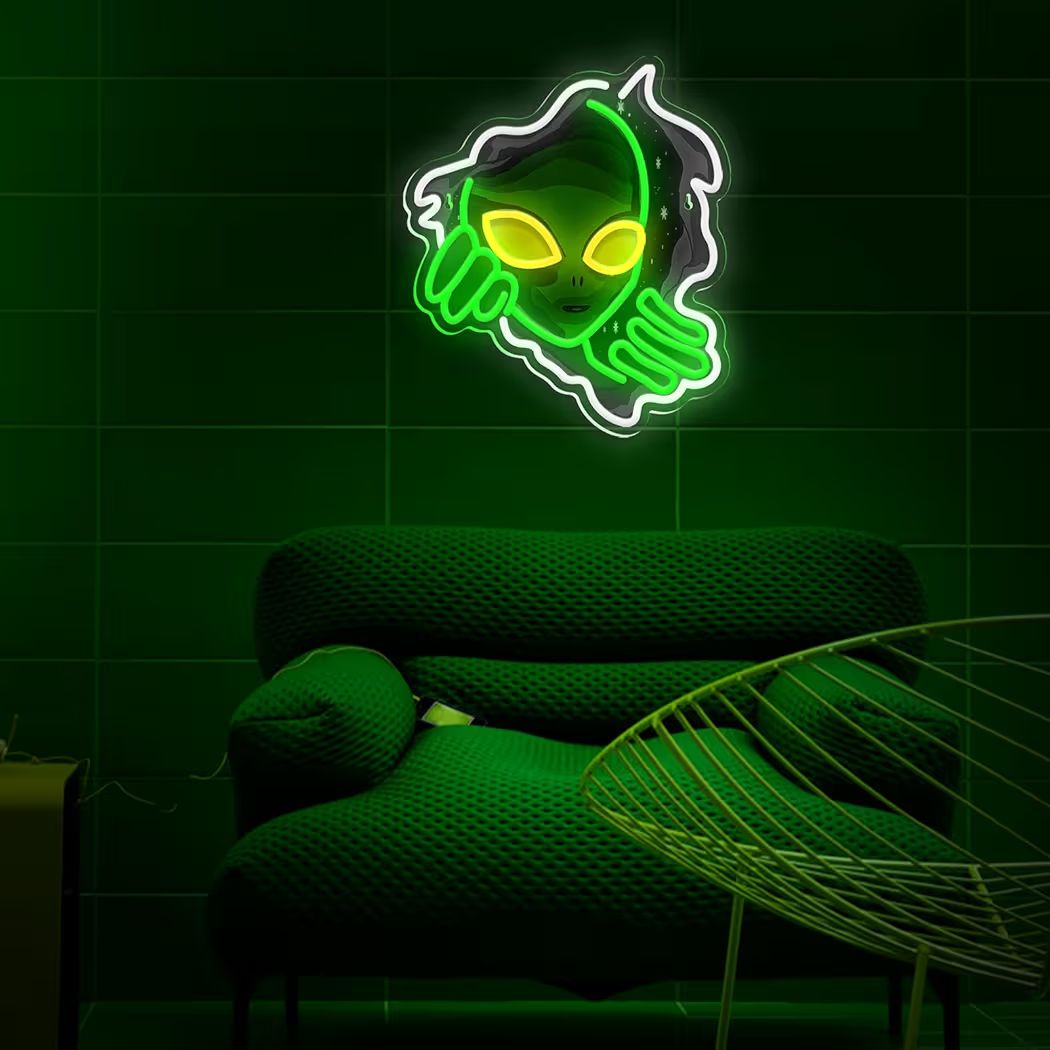 LED Neon Schild Alien Weltall Neonlicht USB Zimmer