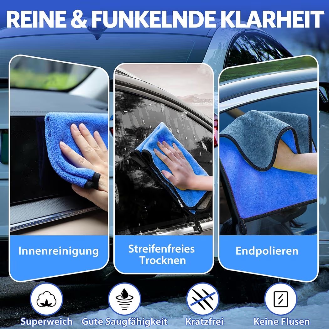 10tlg Autopflege Set Pflege Waschset Auto Reinigung Mikrofaser