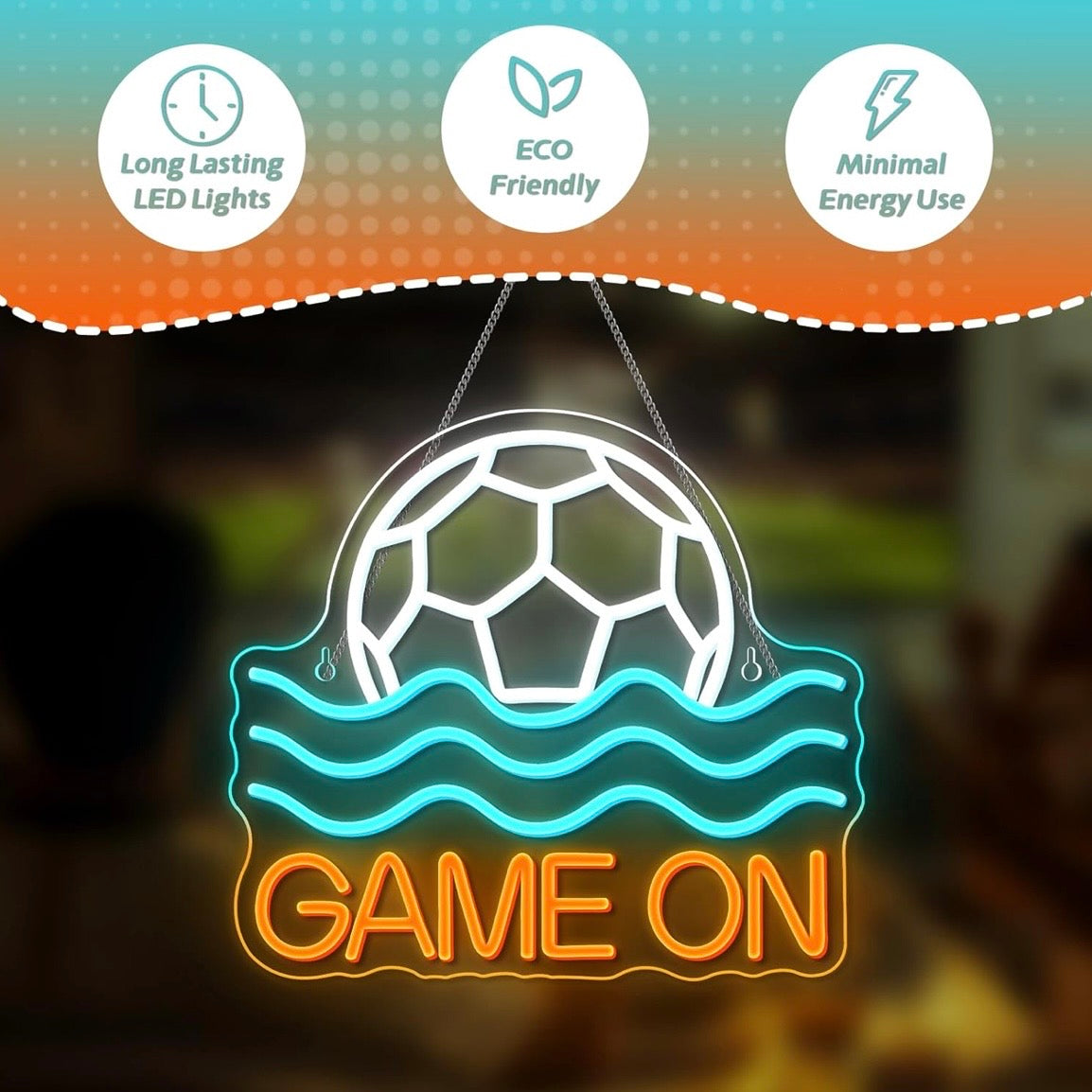 Fußball Neon Schild Wanddeko LED Schild Schlafzimmer