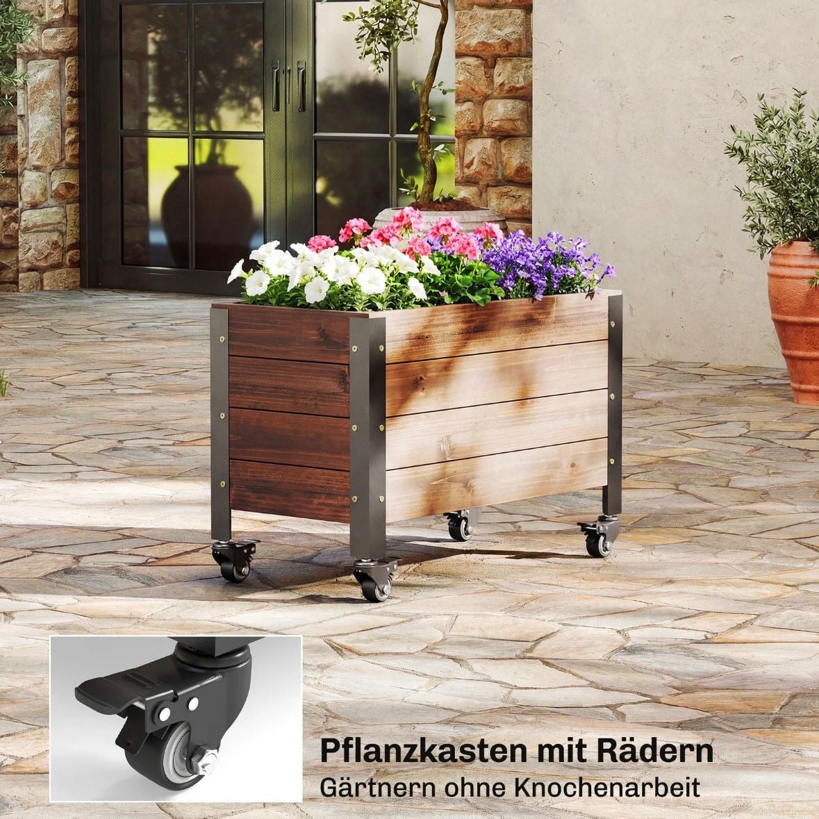 Hochbeet Holz Pflanzbeet Frühbeet Gartenbeet Blumenkasten