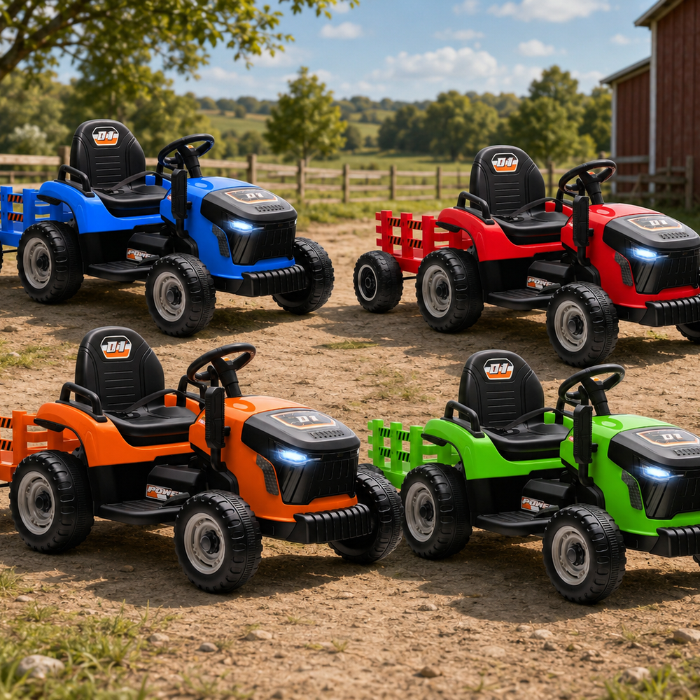 Elektrischer Kinder Traktor Anhänger 
Kinderfahrzeug Elektrotraktor