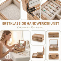 Vintage Holz Schmuckschatulle Aufbewahrungsbox Schatulle