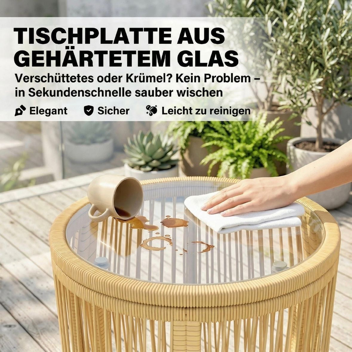 3tlg Rattan Bistroset Gartenmöbel Set 2 Gartenstühle Möbelset