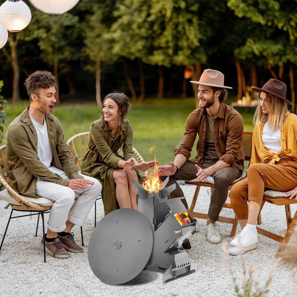 Raketenofen Stahlofen Heizkörper Heizen Kamin Outdoor