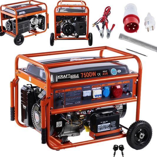 Stromgenerator Aggregat Generator 7500W 230V 400V Benzin Notstrom