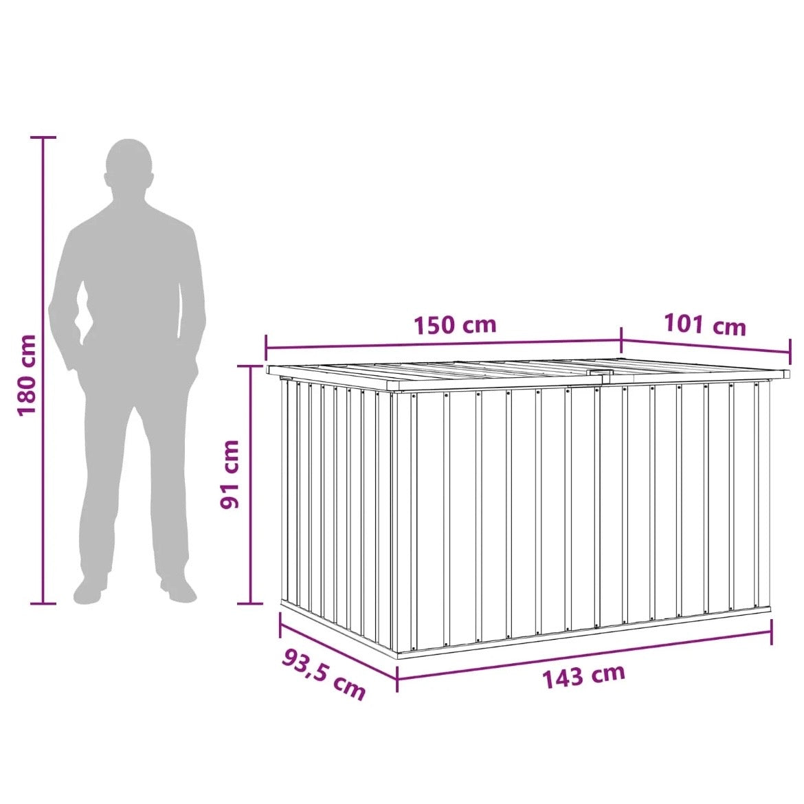 Gartenbox Garten Auflagenbox  Kissenbox 149×99×93cm
