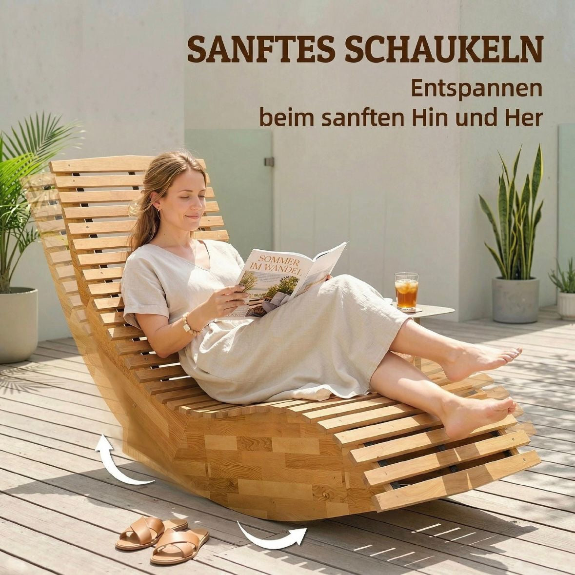 Sonnenliege Akazienholz Klappbar Ergonomisch Gartenliege Liege