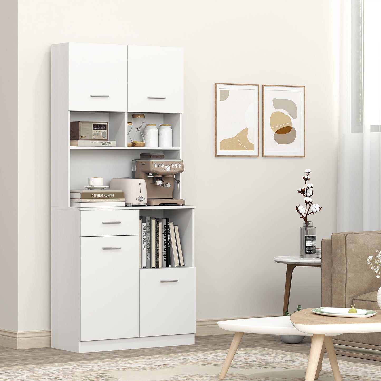 Küchenschrank Hochschrank 180x80x35cm Regal Schrank Küche