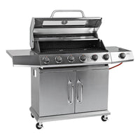 Gasgrill Grillwagen 7 Brenner 19,3 kW Edelstahl Thermometer
