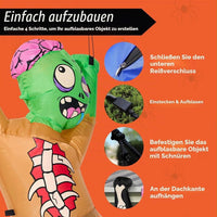 Halloween Aufblasbarer LED Zombie Kletterdeko Außendekoration 152cm