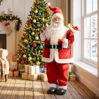 Singender Weihnachtsmann 120cm Animiert Drehbarer Kopf Weihnachtsdekoration