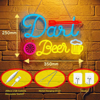 LED Neon Schilt Dart Beer Bier Neonlicht USB Bar