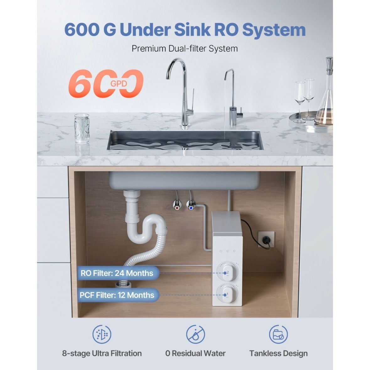 Umkehrosmose-Wasserfilter 600 GPD