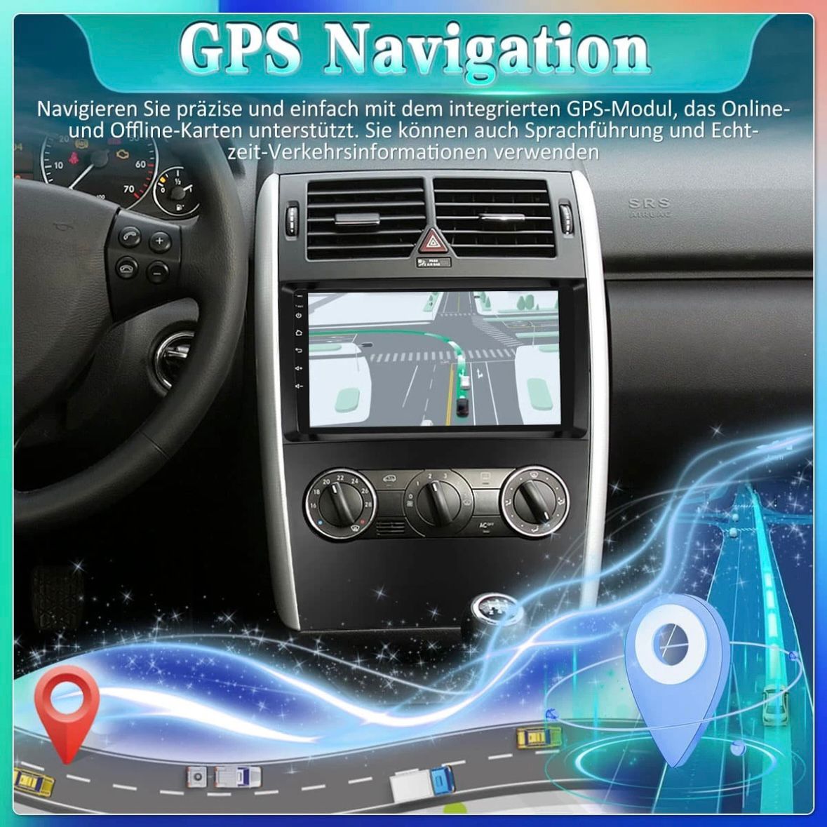 Autoradio für Mercedes-Benz A/B Klasse W169 W245 Android 15.0