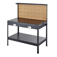 Werkbank LED Werkstatttisch 120cm Lochwand Werkstatt Werkzeugwand