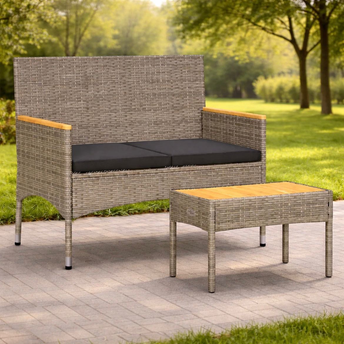 2 Sitzer Gartenbank Gartenmöbel Möbelset Sitzbank Bank Garten