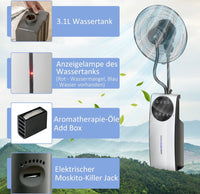 Nebel Ventilator Sprühnebel Standventilator Wasserabkühlung