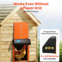 Hühnerklappe 350x250x73mm Hühnerstalltür Hühnertür Batteriebetrieben