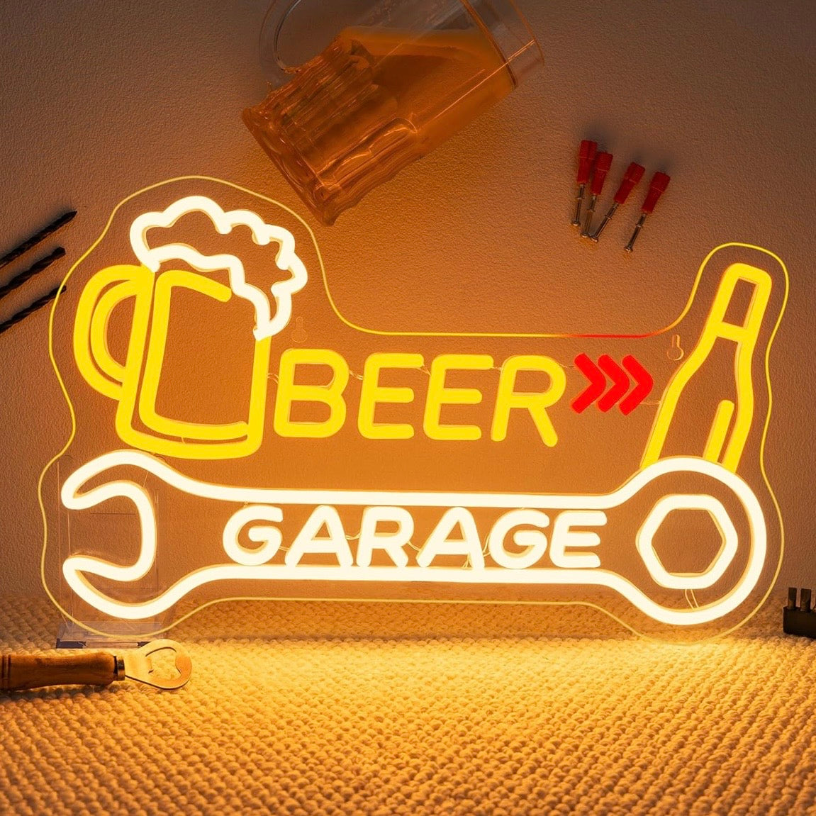 LED Schild Neon Schild Werkstattschild Bierschild LED