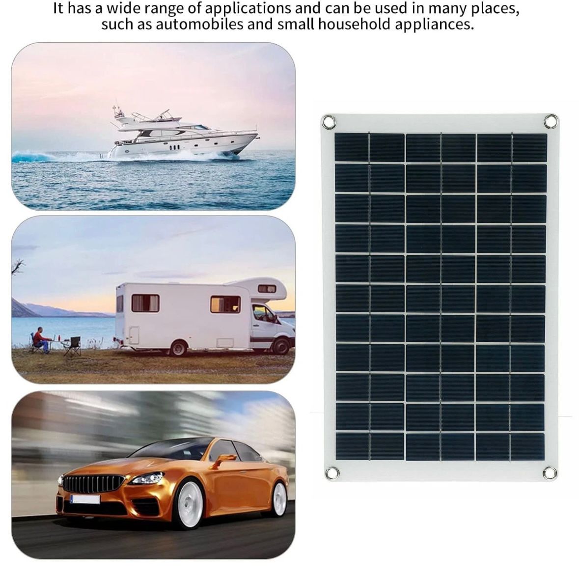 100W 12V Solarpanel Solarmodul 100A Ladegerät USB