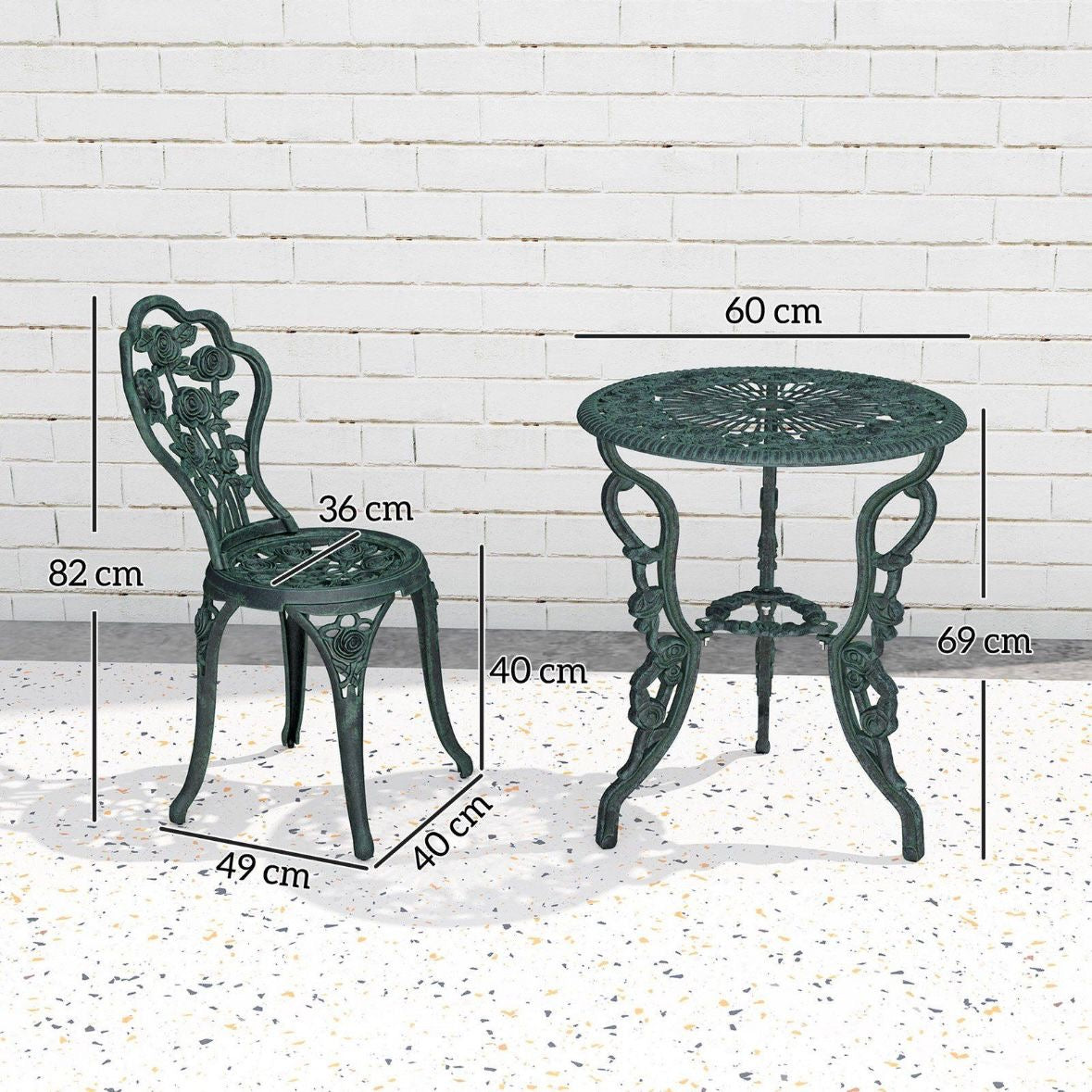 3tlg Bistroset Balkonset Gartenmöbel
Balkonmöbel Gussalu Garten