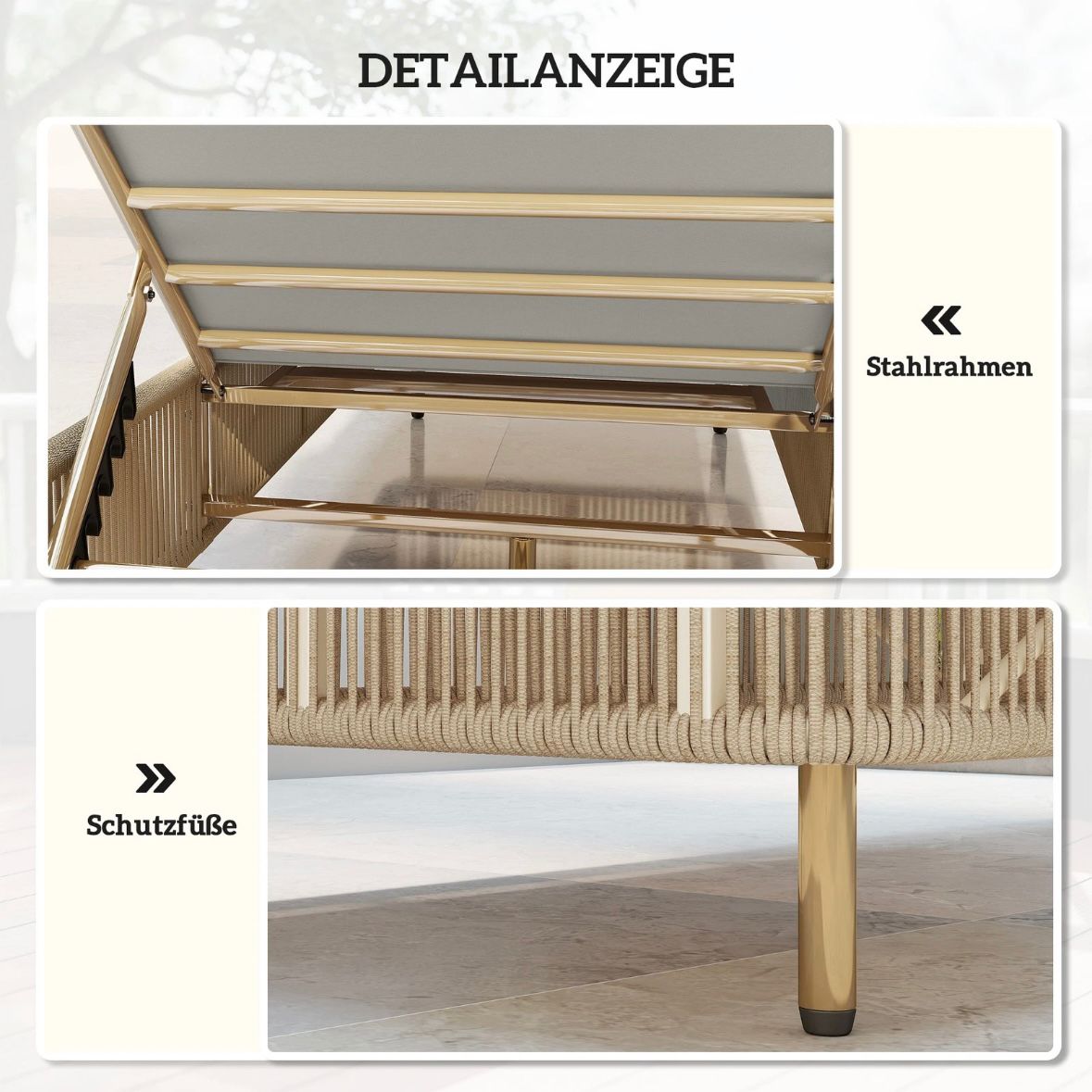 Poly Rattan Sonnenliege Gartenliege Auflage Sonnenliege Garten