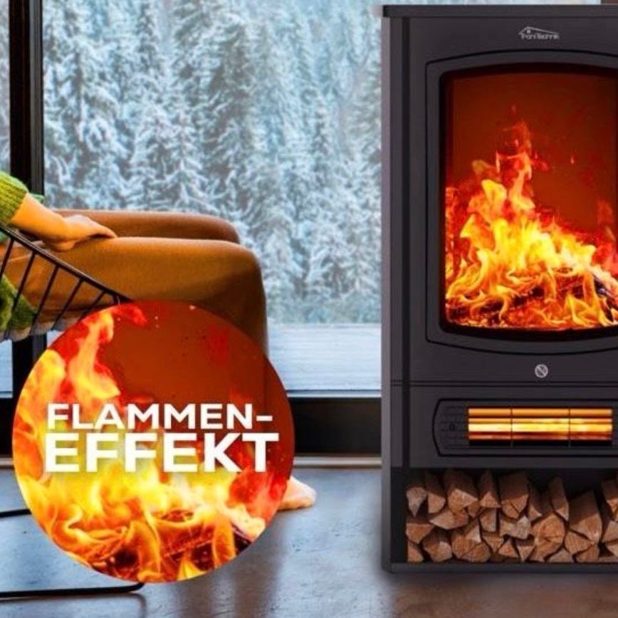 Elektrokamin Kaminofen Heizgerät Modern 2kW