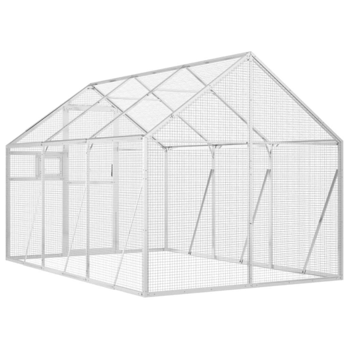 Alu Voliere Vogelkäfig Vogelvoliere Freilaufgehege Vogelhaus 179×300×185cm