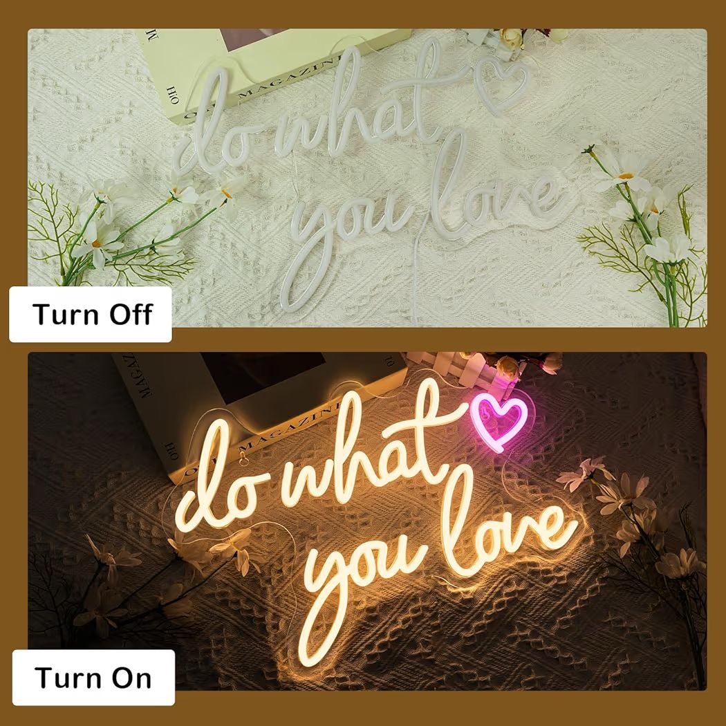 LED Neon Schild do what you love Neonlicht USB Zimmer