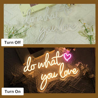 LED Neon Schild do what you love Neonlicht USB Zimmer