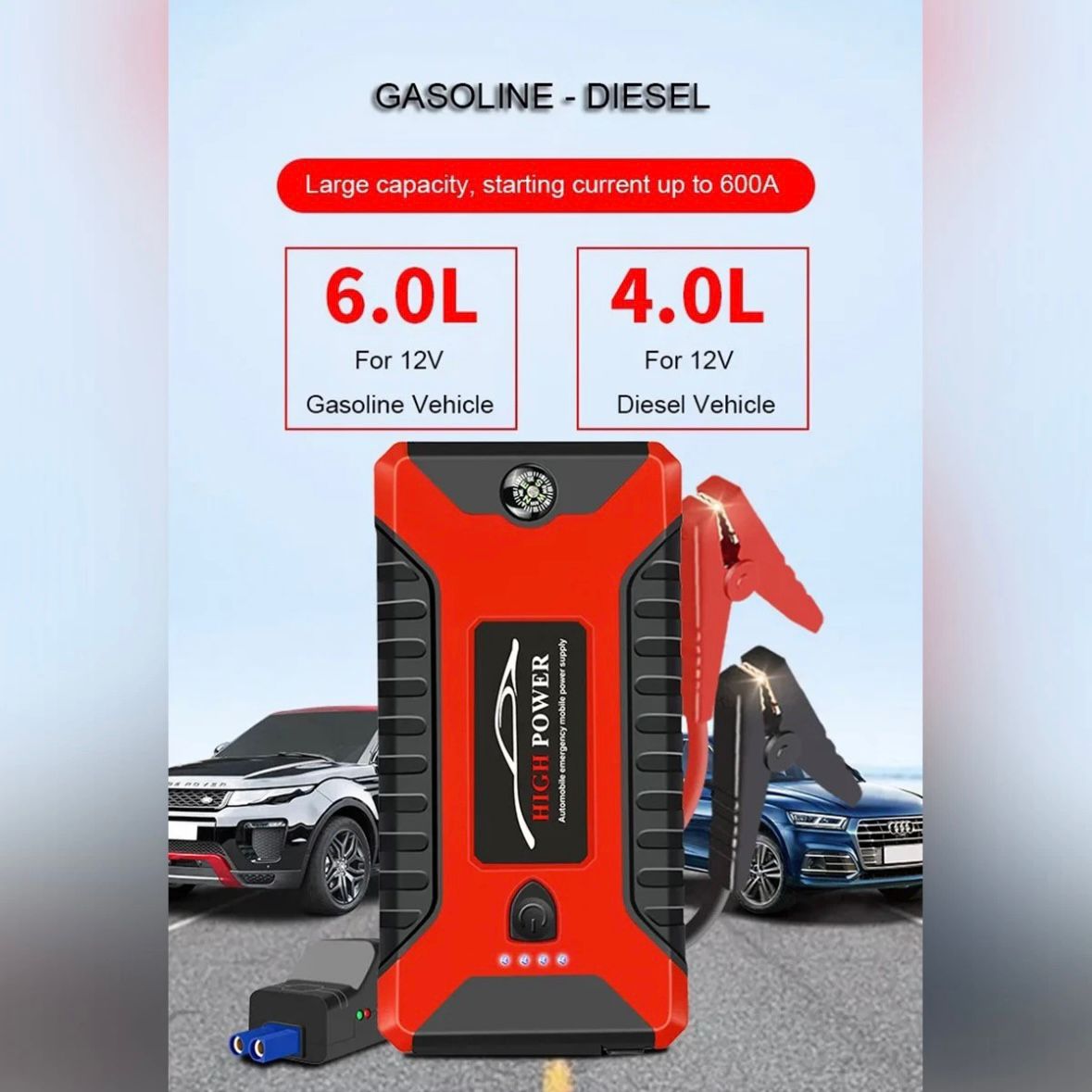 Auto KFZ Starthilfe Jump Starter 12V Ladegerät Powerbank