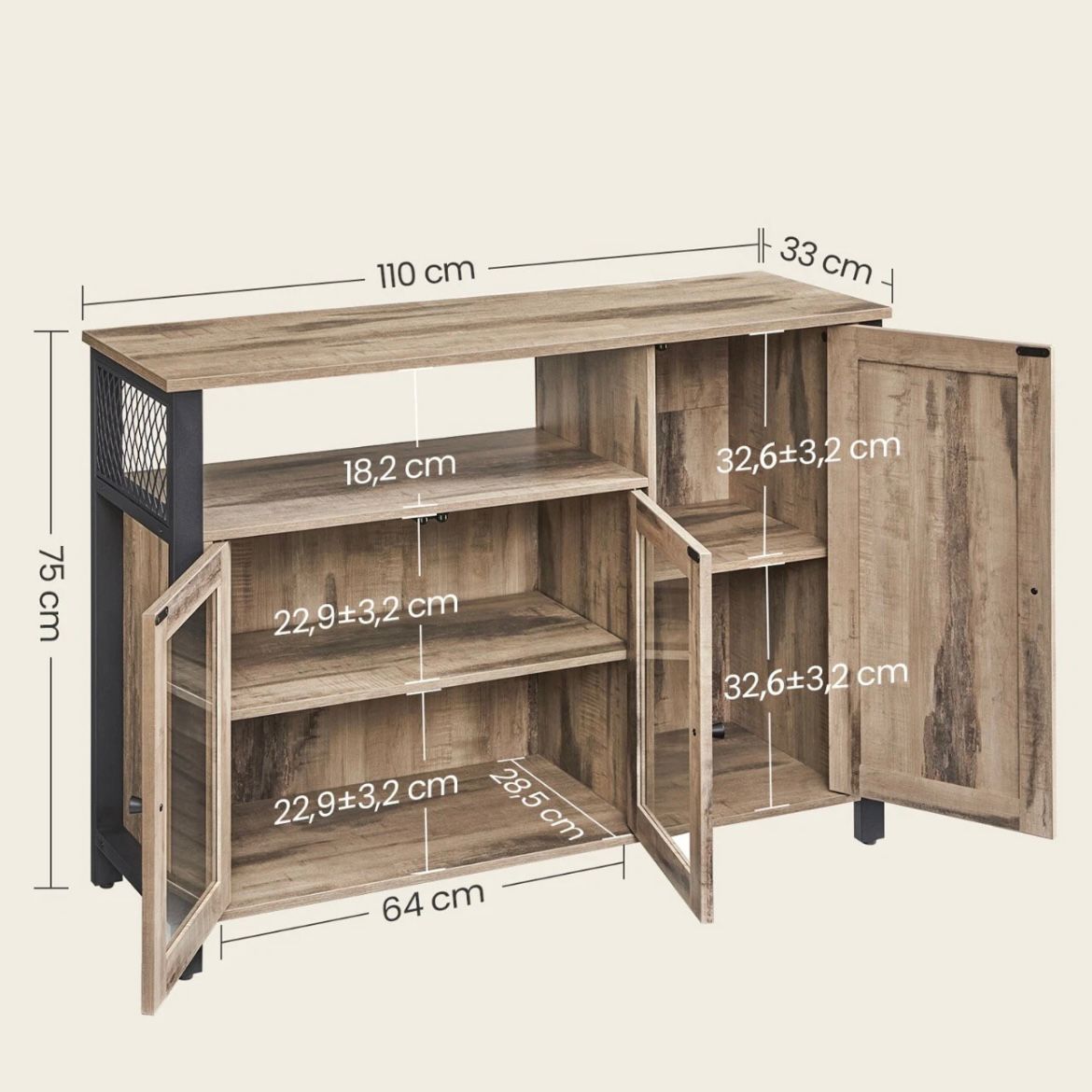 Sideboard Küchenschrank Aufbewahrungsschrank Küche Esszimmer