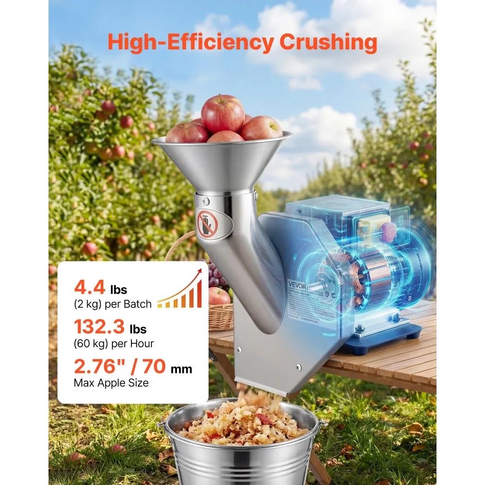 Obstmühle Äpfel 550W Obsthäcksler Obstzerkleinerer Häcksler Mühle