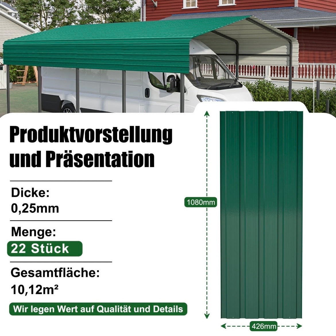 22x Profilblech Metall Dachblech  Platten Stahlblech